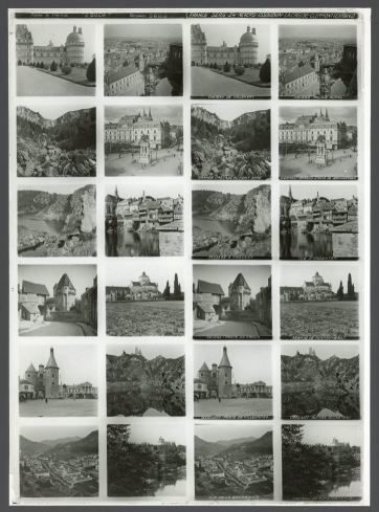 Twelve stereoscopic views of castles in the Auvergne