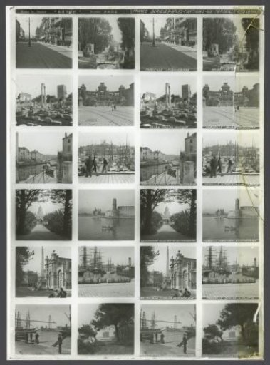 Twelve stereoscopic views of monuments and harbours in Southern France