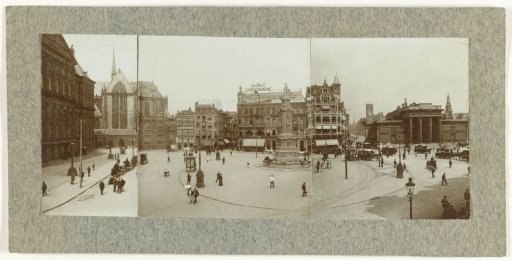 Panorama of Dam Square in Amsterdam