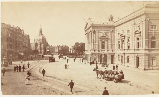 View of the Leidseplein, Amsterdam, with the Koepelkerk in the background