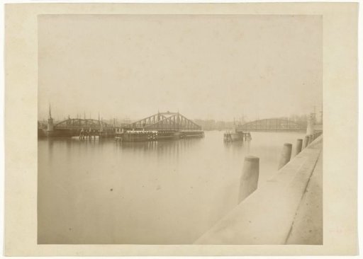 Old Queen's Bridge over the Railway Harbor in Rotterdam