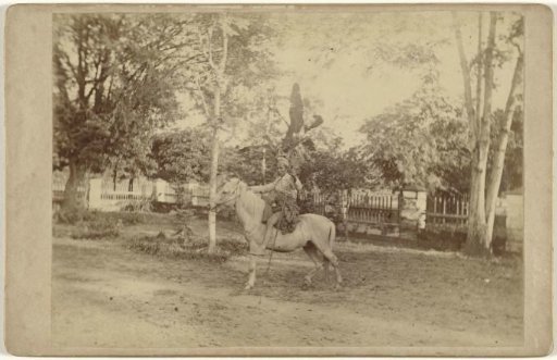 Unknown Buginese hunter on horseback, Sulawesi