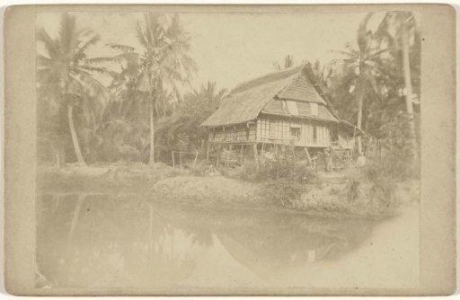 View of a house on the water in Sulawesi