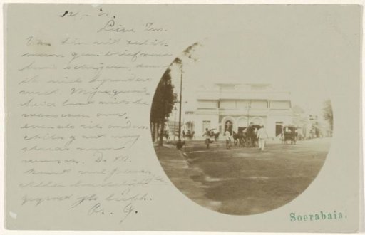 Street view with building in Surabaya