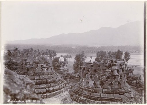 Four persons on the Borobudur