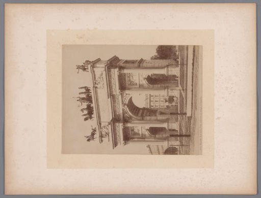 View of the Arco della Pace from the Porta Sempione in Milan, Italy