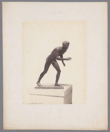Sculpture of a discus thrower in the Neapolitan museums in Naples, Italy