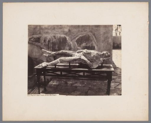 Plaster cast of a body in Pompeii, Italy
