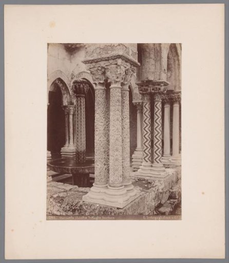 Cloister with fountain in the cathedral of Monreale, Italy