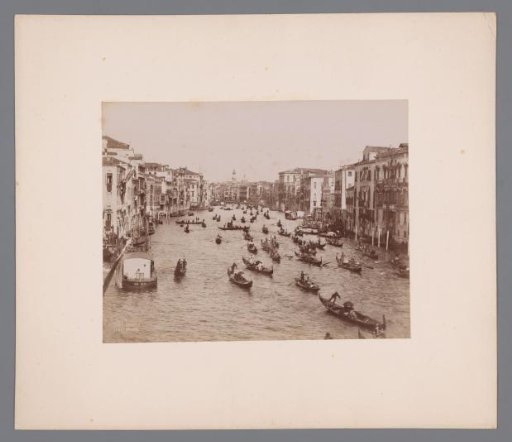 Gondolas in the Grand Canal of Venice, Italy