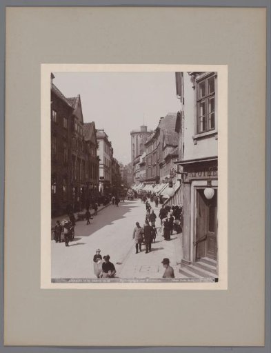 Købmagergade in Copenhagen with the Round Tower further on