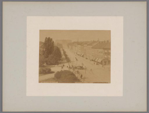 View of Karl Johans gate in Oslo, the Royal Palace in the distance