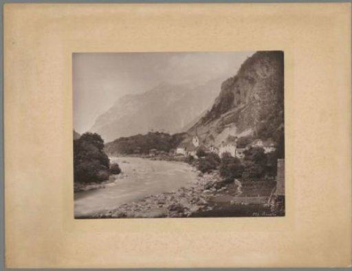 View of Amsteg on the Chärstelenbach in Silenen, Switzerland