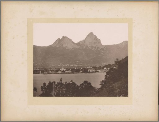 View of Brunnen on the Lake of the Four Forest Cantons in Switzerland, in the background the Grosser and Kleiner Mythen