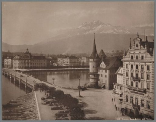 View of Lucerne with the Pilatus in the distance