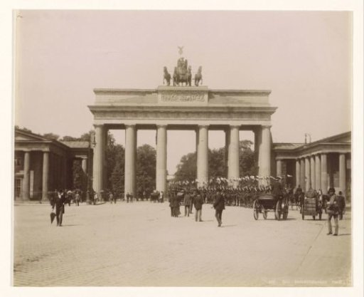 Military parade at the Brandenburg Gate in Berlin
