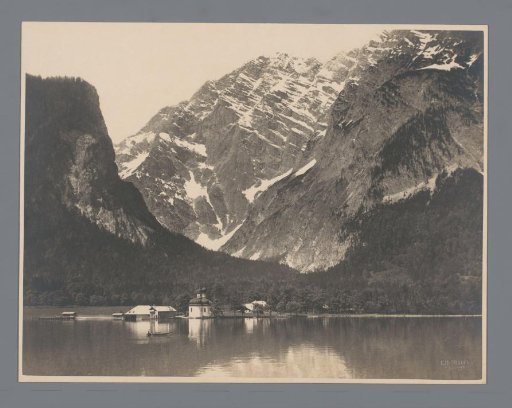 St. Bartholomew's Church on the western shore of the Königssee near Berchtesgaden, with the Watzmann in the background