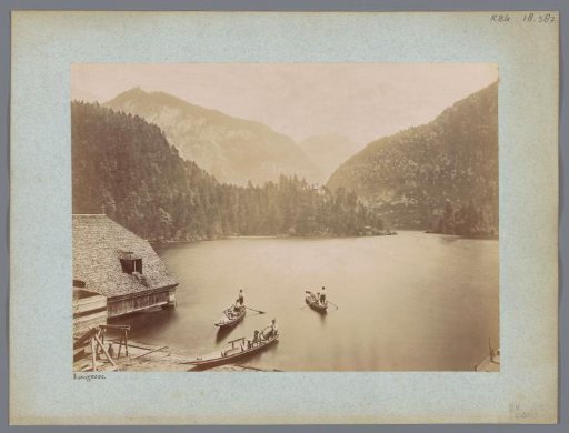 View of the Königssee with rowing boats