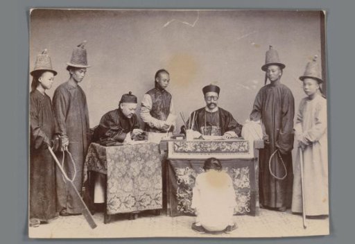 Woman before a court, China