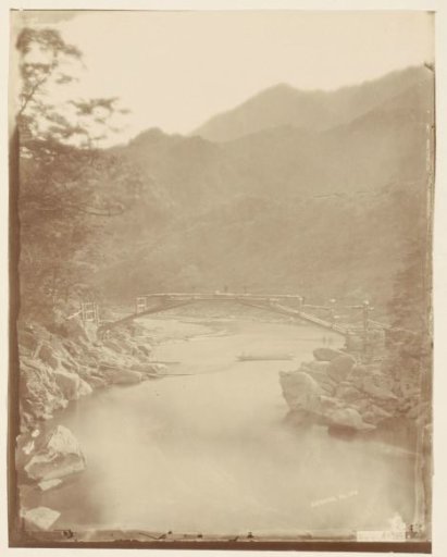 Bridge under construction over the Shinano in Japan