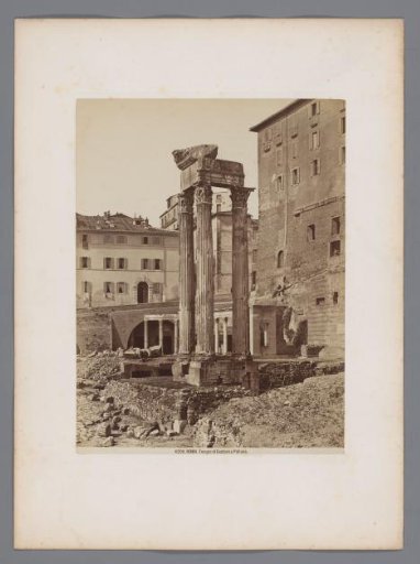 Remains of the Temple of Castor and Pollux in Rome, Italy
