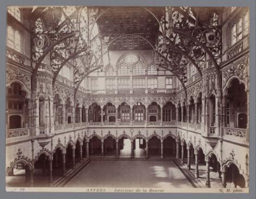 Interior of the Stock Exchange in Antwerp, Belgium