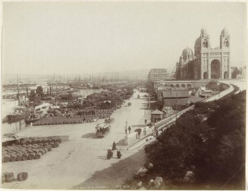 View of the harbour and Cathédrale de la Major in Marseille