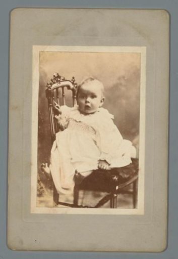 Portrait of a baby sitting on a chair