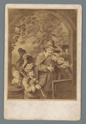 Photographic reproduction of a print of musicians