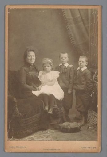 Portrait of an unknown woman and three children