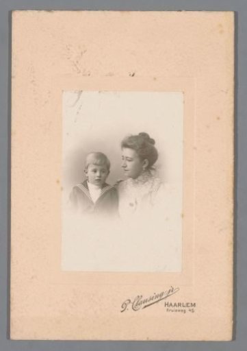 Portrait of an unknown woman with a boy