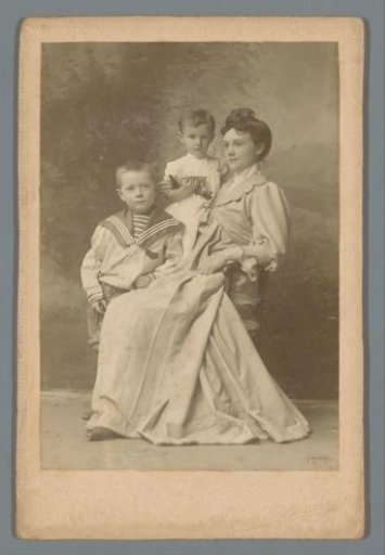 Portrait of a mother with two children