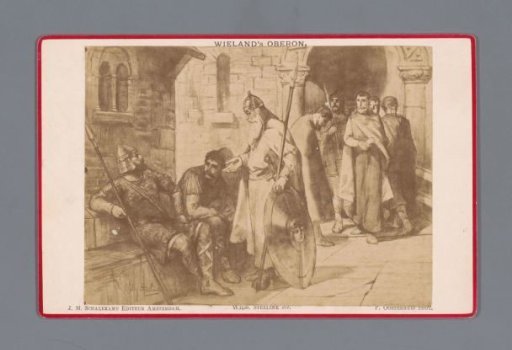 Photographic Reproduction of a Drawing Depicting Huon de Bordeaux Talking with Two Knights