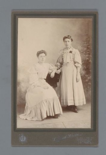 Studio portrait of two unknown women