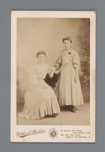 Studio portrait of two unknown women