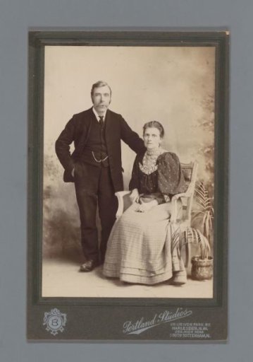 Studio portrait of an unknown married couple