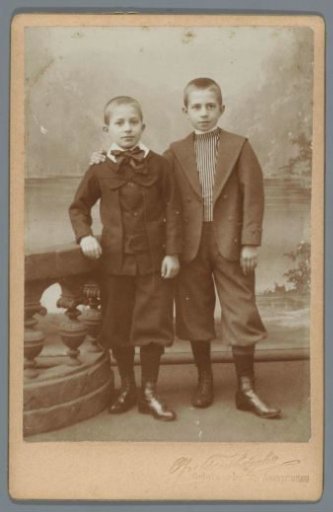 Studio portrait of two unknown boys