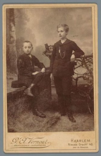 Studio portrait of two boys