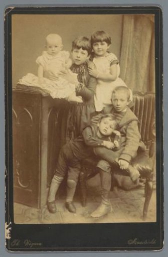 Group portrait of five children