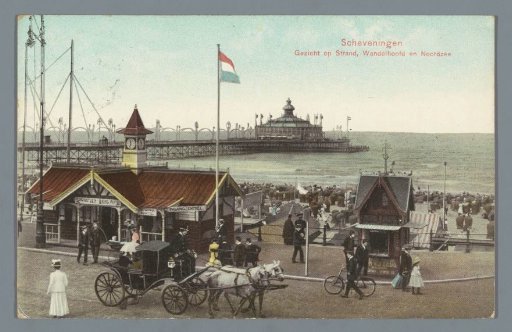 Scheveningen, View of Beach, Promenade and North Sea