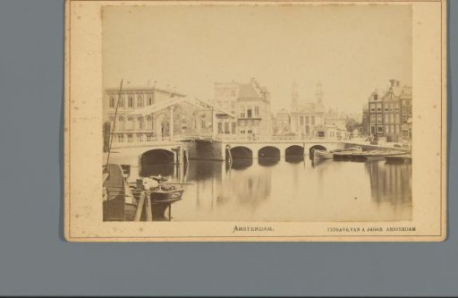 View of a bridge over the Amstel between the two Amstel streets in Amsterdam