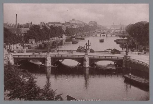 View of the Blauwbrug over the Amstel in Amsterdam