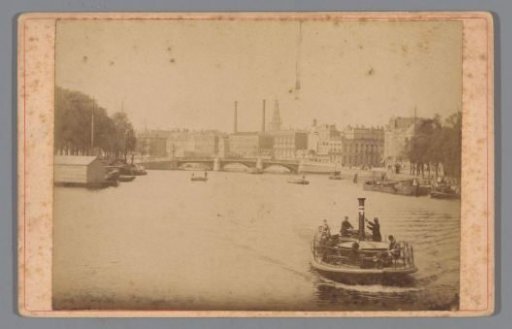 View of the Blauwbrug over the Amstel in Amsterdam