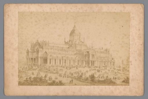 Photoreproduction of view of the Palace for Industry in Amsterdam