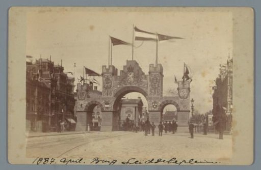 Decorations on the Leidsebrug in honor of the seventieth birthday of King William III
