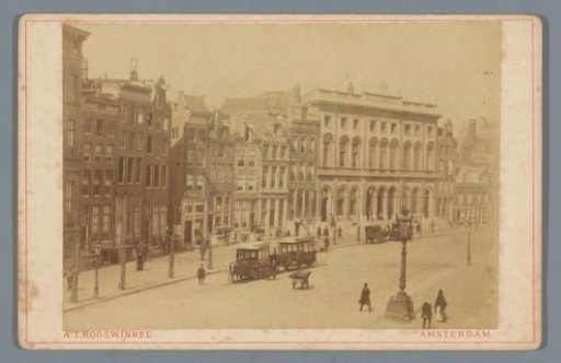 View of the Nieuwezijds Voorburgwal with the Royal Post Office in Amsterdam