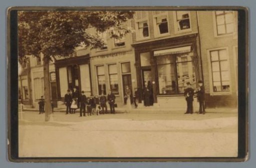 View of a Street with a Group of People at Schoonhoven