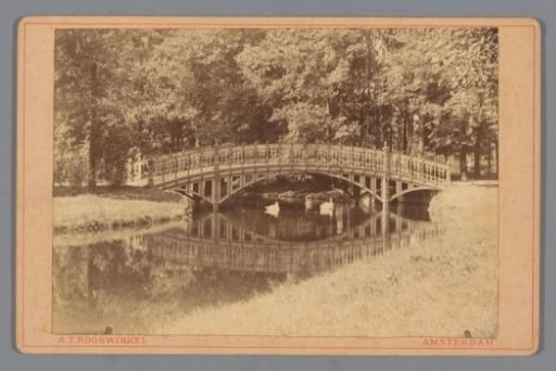 View of a bridge in the Vondelpark in Amsterdam