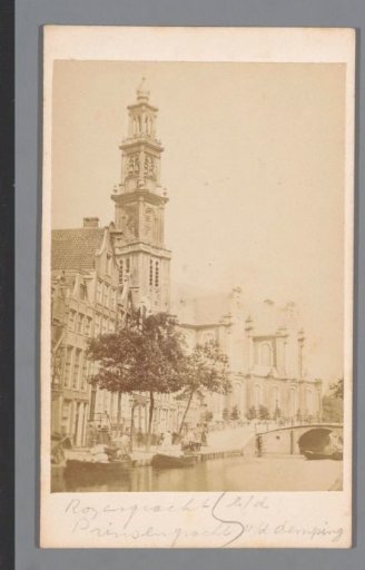 View of the Westerkerk and Rozengracht in Amsterdam