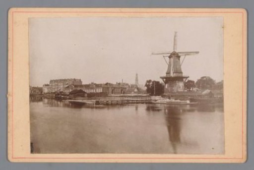 View of Mill De Victor at the corner of Marnixstraat and Rozengracht in Amsterdam